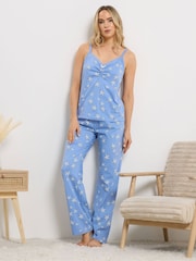Long Tall Sally Blue Cami Wide Leg Pyjamas - Image 1 of 5