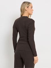 Long Tall Sally Brown Button Front Cardigan - Image 3 of 5