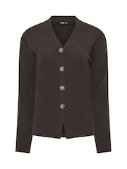 Long Tall Sally Brown Button Front Cardigan - Image 5 of 5