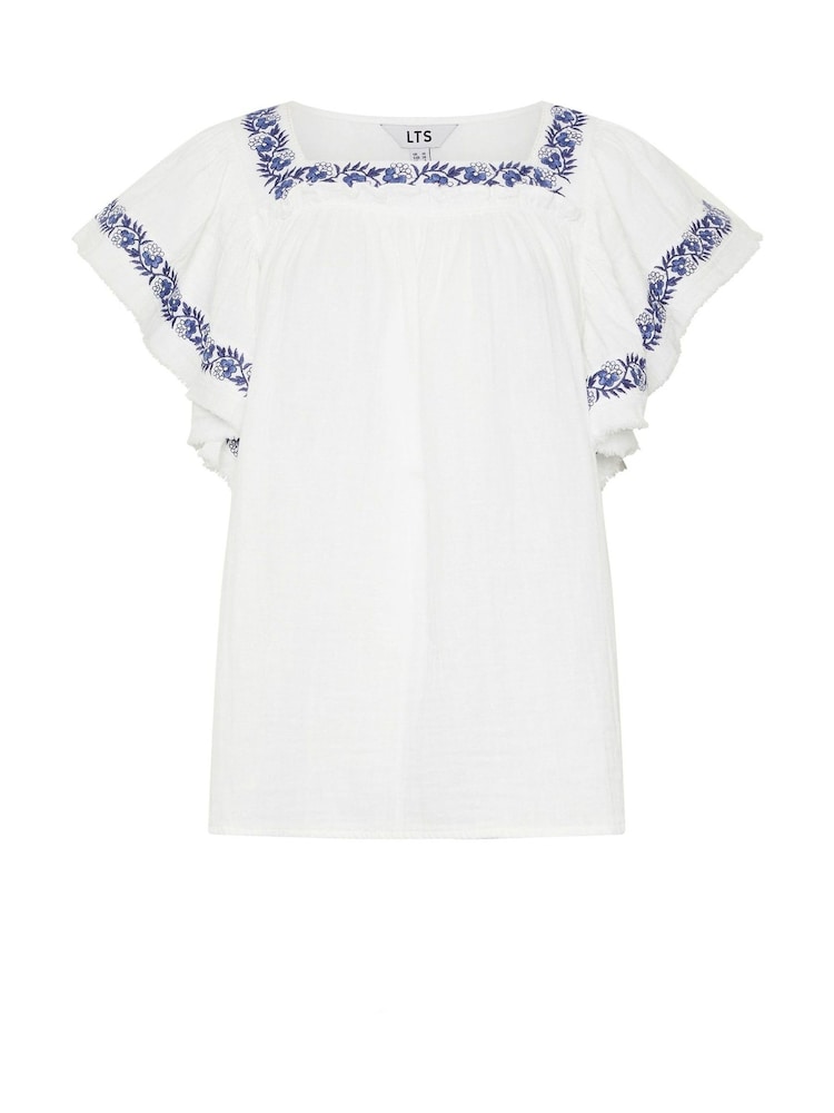 Long Tall Sally Embroidered Square Neck Top - Imaginea 5 din 5