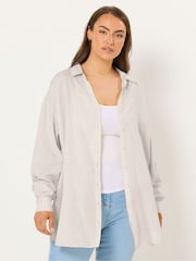 Yours Curve Long Sleeve Linen Blend Shirt - Imaginea 1 din 5