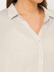 Yours Curve Long Sleeve Linen Blend Shirt - Imaginea 4 din 5
