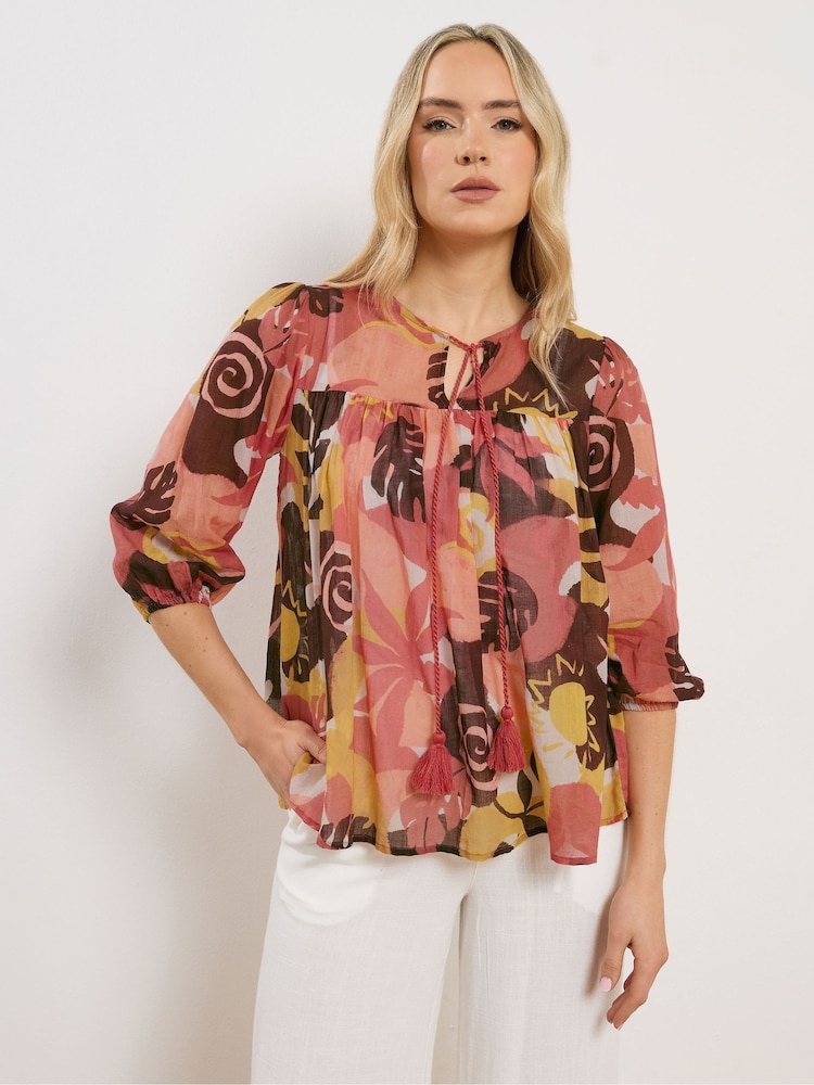 Long Tall Sally Brown Tassel Blouse - Image 1 of 5
