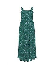 Yours Curve Green Shirred Strappy Maxi Dress - Image 5 of 5