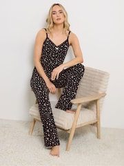 Long Tall Sally Black Cami Wide Leg Pyjamas - Image 1 of 4