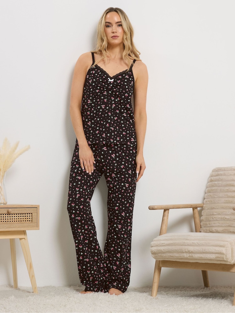 Long Tall Sally Black Cami Wide Leg Pyjamas - Image 2 of 4