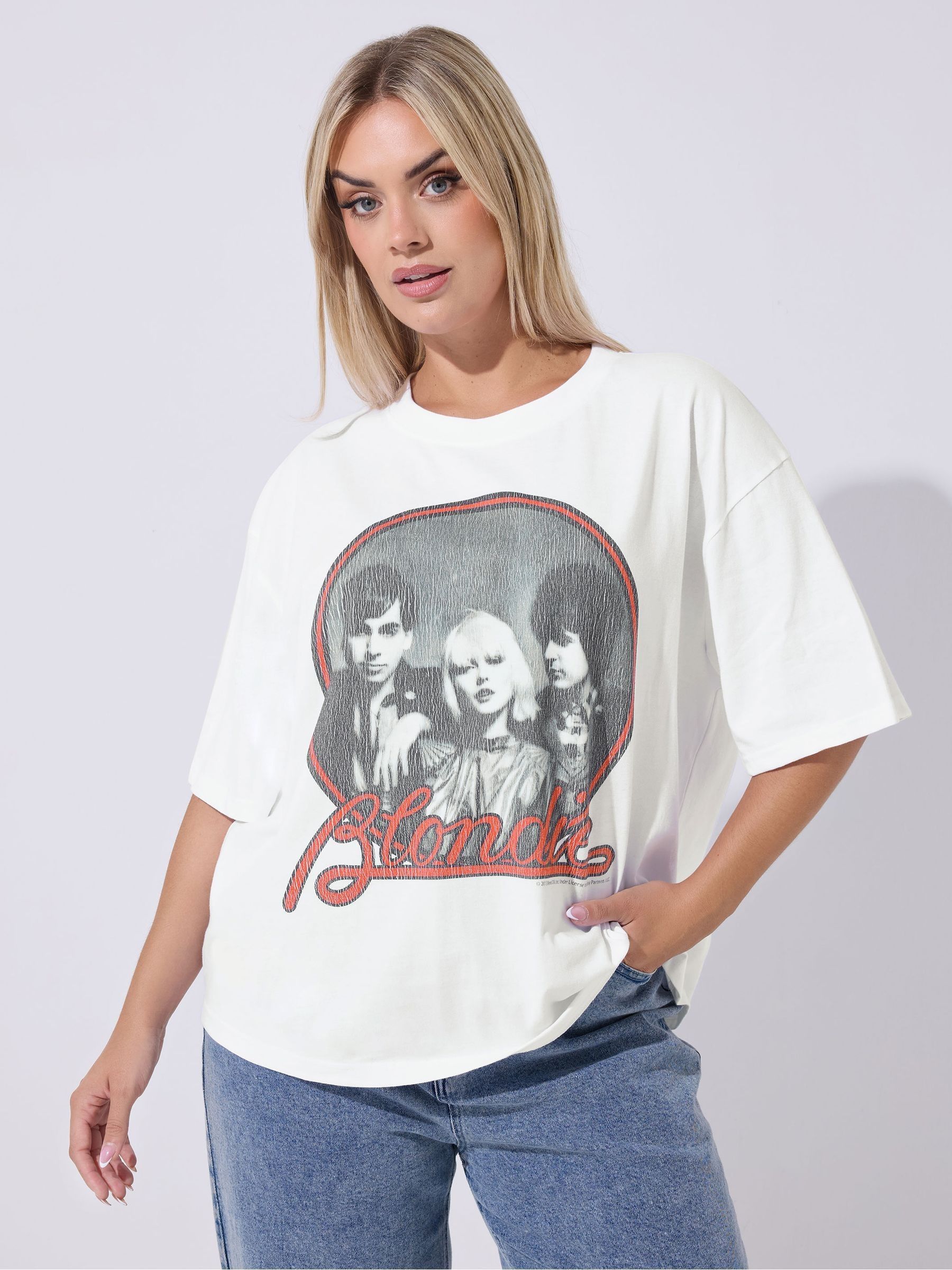 Yours Curve Women's White Limited Blondie T-Shirt