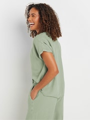 M&Co Sage Green Button Front Blouse - Image 5 of 5