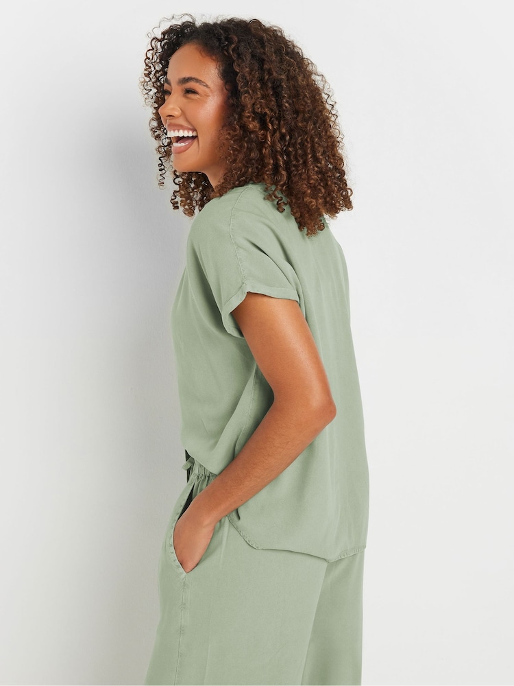M&Co Sage Green Button Front Blouse - Image 5 of 5