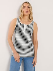 Long Tall Sally Black Ribbed Placket Vest - Image 1 of 6