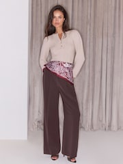 Lipsy Neutral Cable Knit Button Detail Jumper - Image 2 of 6