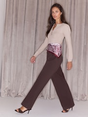 Lipsy Neutral Cable Knit Button Detail Jumper - Image 4 of 6
