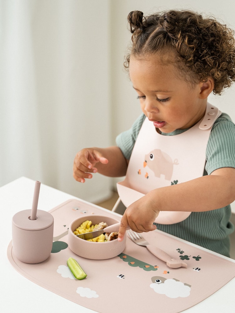 Done by Deer Pink Easy-Grip Friends Powder Cutlery Set - Image 1 of 5