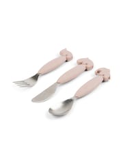 Done by Deer Pink Easy-Grip Friends Powder Cutlery Set - Image 3 of 5