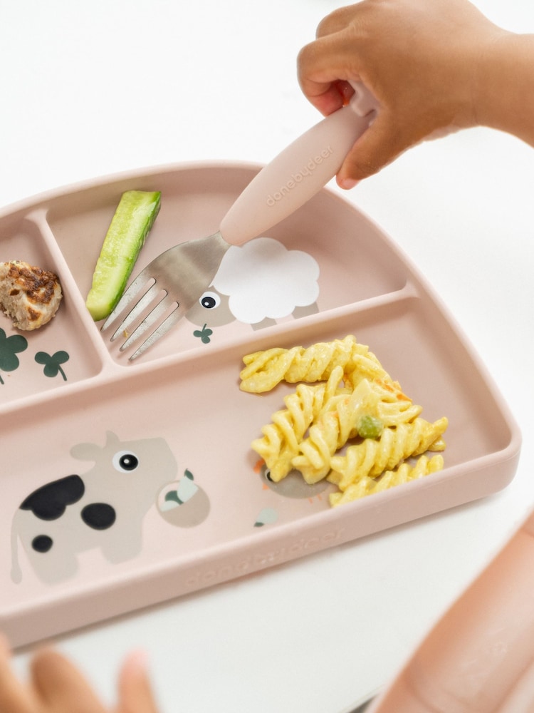 Done by Deer Pink Easy-Grip Friends Powder Cutlery Set - Image 5 of 5