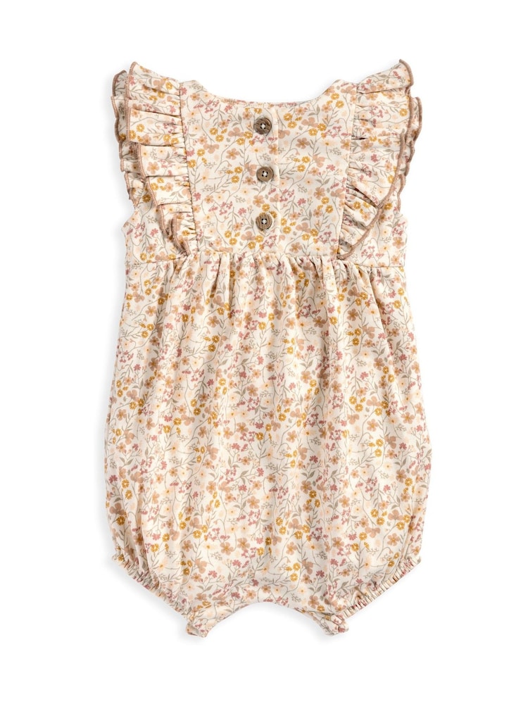 Mamas & Papas Pink Ditsy Print Shortie Romper - Image 2 of 3