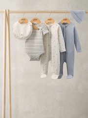 Mamas & Papas Blue Welcome to the World 5 Piece Baby Clothing Set - Image 1 of 7