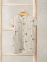 Mamas & Papas Rhino Print Ribbed Jersey Romper - Imaginea 1 din 3