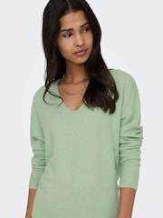 ONLY Green Long Sleeve V-Neck Jumper - Image 4 of 6