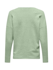 ONLY Green Long Sleeve V-Neck Jumper - Image 6 of 6