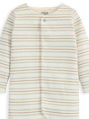Mamas & Papas Grey Hello World Rib Stripe Sleepsuit - Image 3 of 3