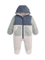 Mamas & Papas Blue Colour Block Lightweight Pramsuit - Image 2 of 3