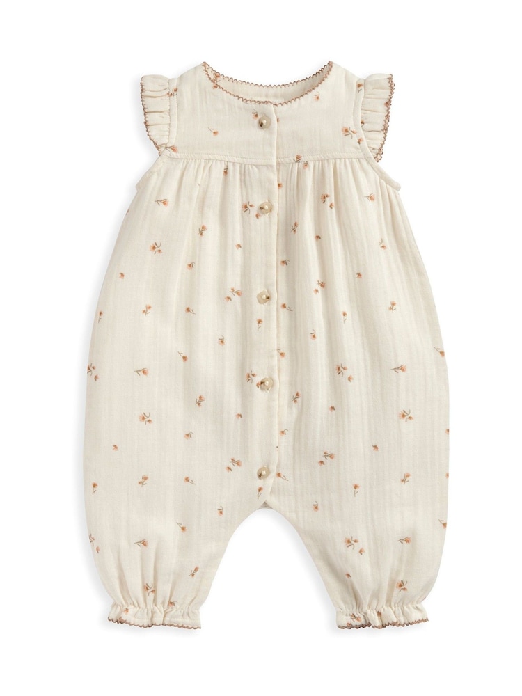 Mamas & Papas Pink Frill Shoulder Romper - Image 2 of 3