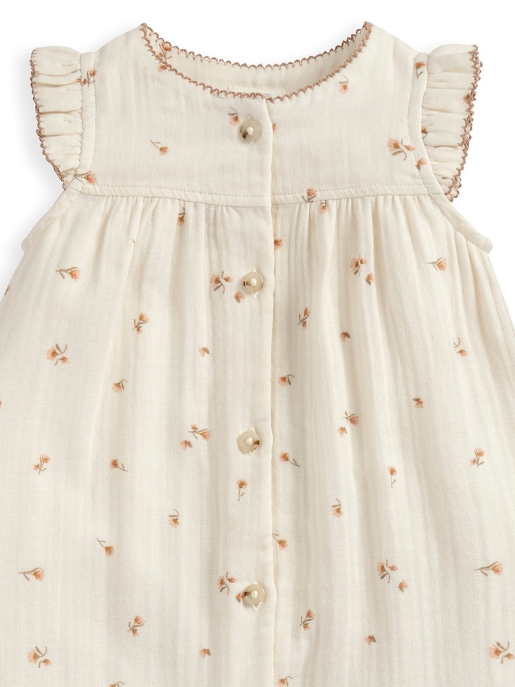 Mamas & Papas Pink Frill Shoulder Romper - Image 3 of 3