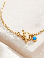 Posh Totty Designs Gold Tone Heart T-Bar Birthstone Charm Bracelet - Image 1 of 5
