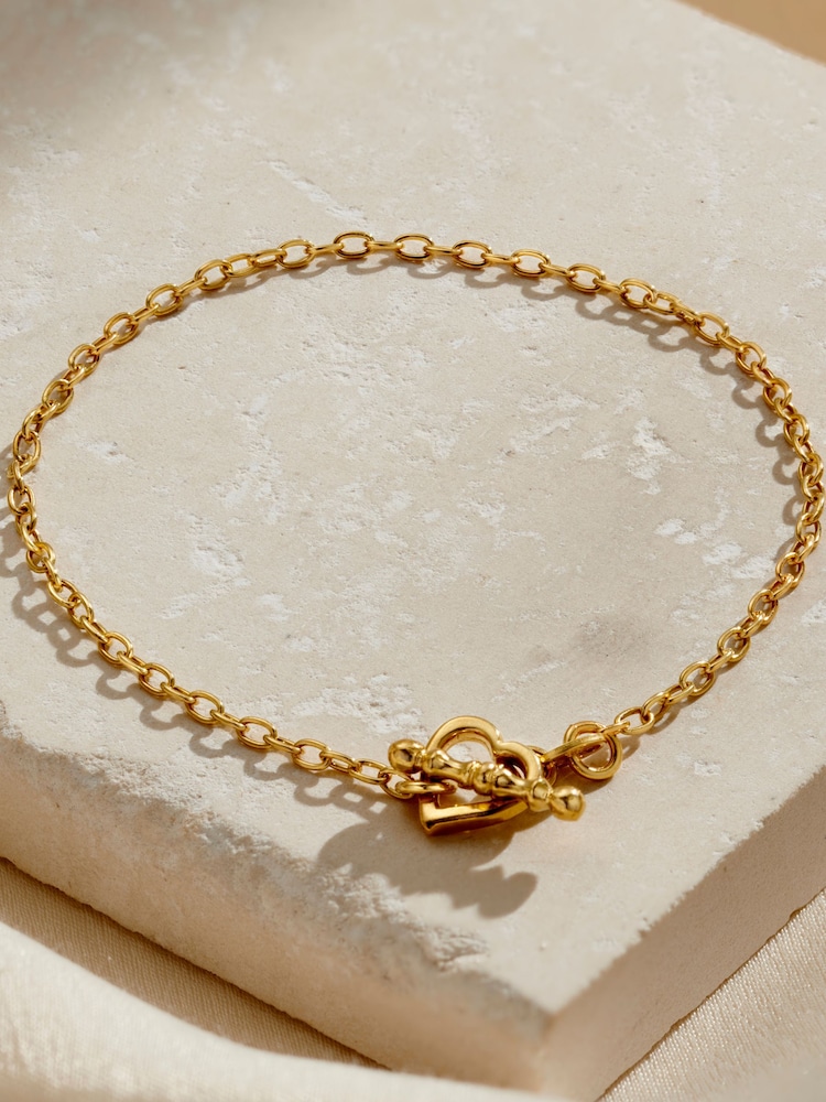 Posh Totty Designs Gold Tone Heart T-Bar Birthstone Charm Bracelet - Image 2 of 5