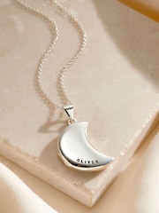 Posh Totty Designs Personalised Moon Locket - Image 1 of 3