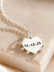 Posh Totty Designs Personalised Beaded Heart Charm Necklace - Image 1 of 4