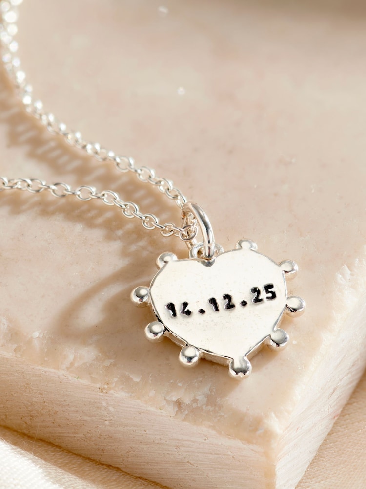 Posh Totty Designs Personalised Beaded Heart Charm Necklace - Image 1 of 4