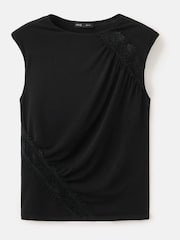 Mango Black Lace Cut Out Detail Top - Image 7 of 8