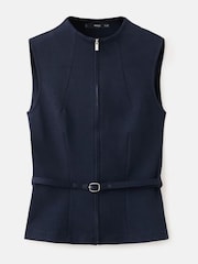 Mango Blue Belted Tip Through Waistcoat - Image 5 of 6