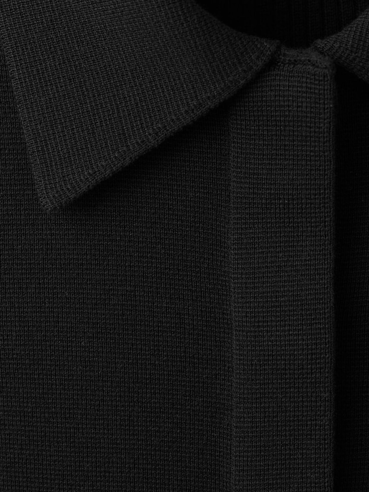 Mango Black Collared Long Sleeve Cardigan - Image 2 of 2 Mango Black Collared Long Sleeve Cardigan - Image 2 of 2