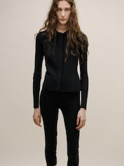 Mango Black Collared Long Sleeve Cardigan - Image 4 of 6