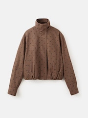 Mango Brown Polka Dot Cotton Jacket - Image 7 of 8