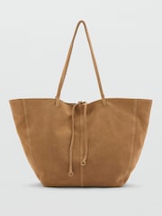 Mango Brown Suede Shopper Tote Bag - Image 2 of 3