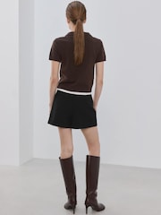 Mango Black Asymmetric Mini Wrap Skirt - Image 5 of 7