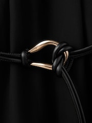 Mango Black Turtle Neck Belted Midi Dress - Image 7 of 7