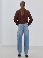 Mango Blue Barrel Leg Jeans - Image 2 of 6