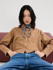 Mango Blue Mid Rise Relaxed Straight Leg Jeans - Image 7 of 10