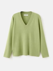 Mango Green V-Neck Long Sleeve Jumper - Image 1 of 2