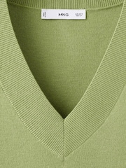 Mango Green V-Neck Long Sleeve Jumper - Image 2 of 2