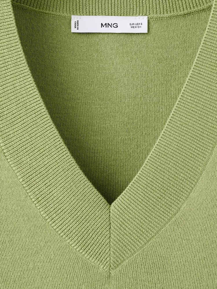 Mango Green V-Neck Long Sleeve Jumper - Image 2 of 2
