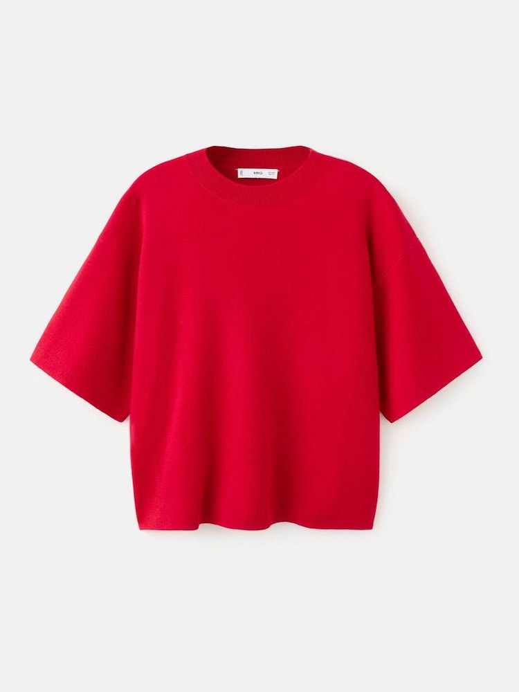 Mango Red Short Sleeve Jumper - Image 5 of 5