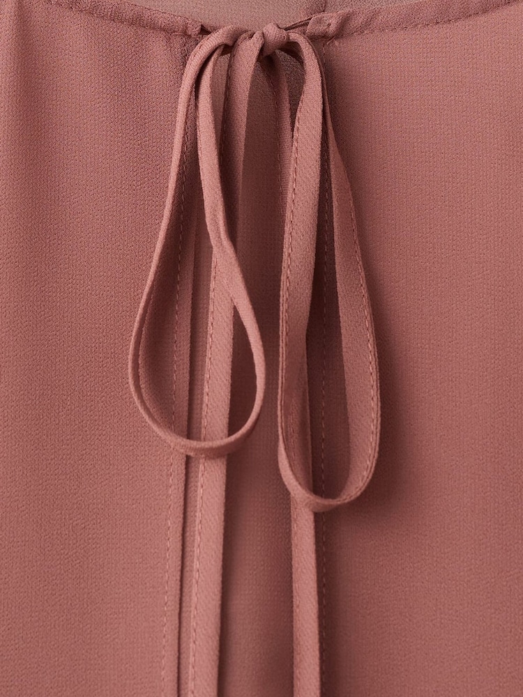 Mango Pink Tie Neck Maxi Cape - Image 2 of 2
