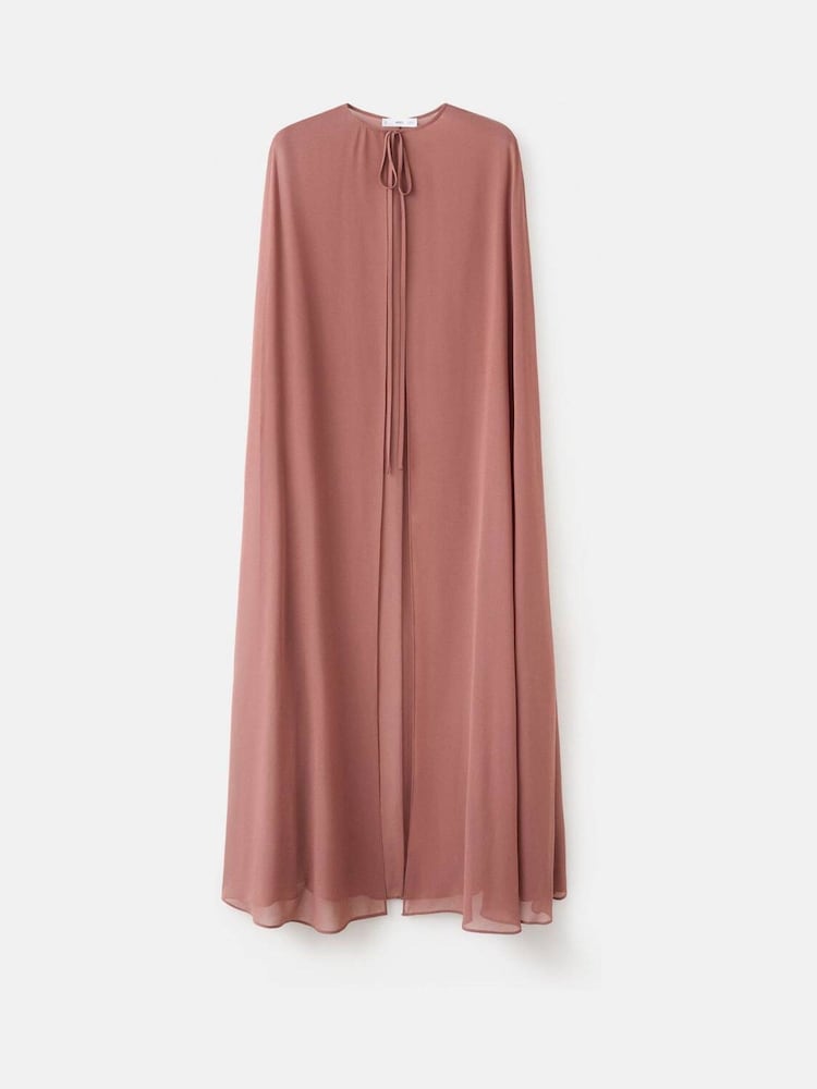 mango pink cape dress Flared cape dress
