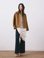Mango Brown Short Cotton Trench Coat - Image 4 of 4
